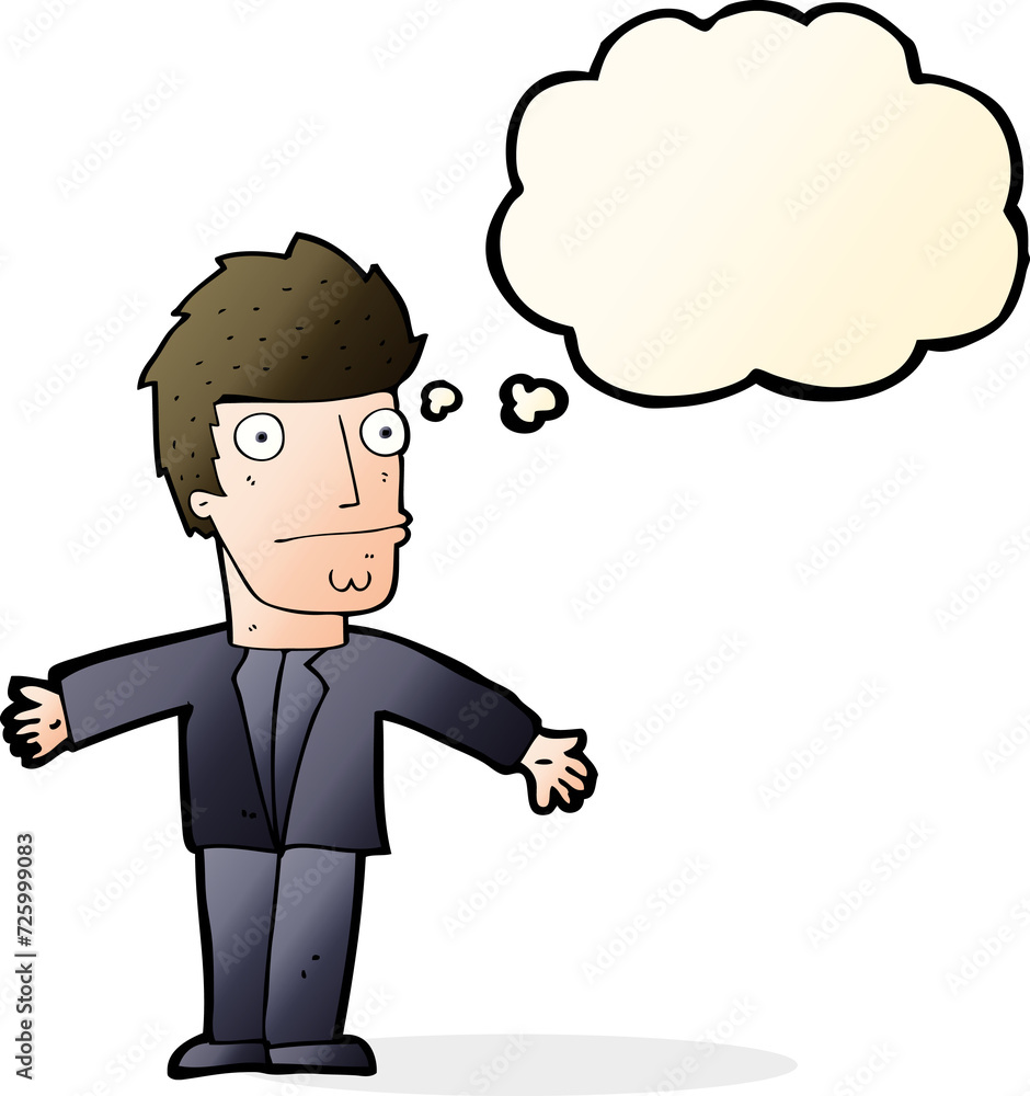 cartoon confused man with thought bubble cartoon confused man with thought bubble