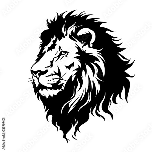 Lion head silhouette Logo Monochrome Design Style