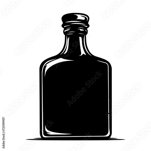 Liquor Flask Logo Monochrome Design Style photo