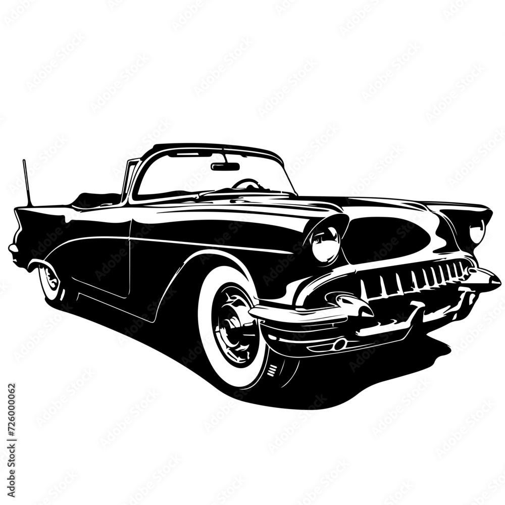 Oldtimer Classic Car Logo Monochrome Design Style