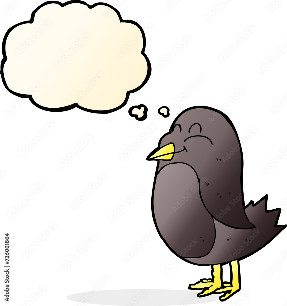 cartoon bird with thought bubble cartoon bird with thought bubble