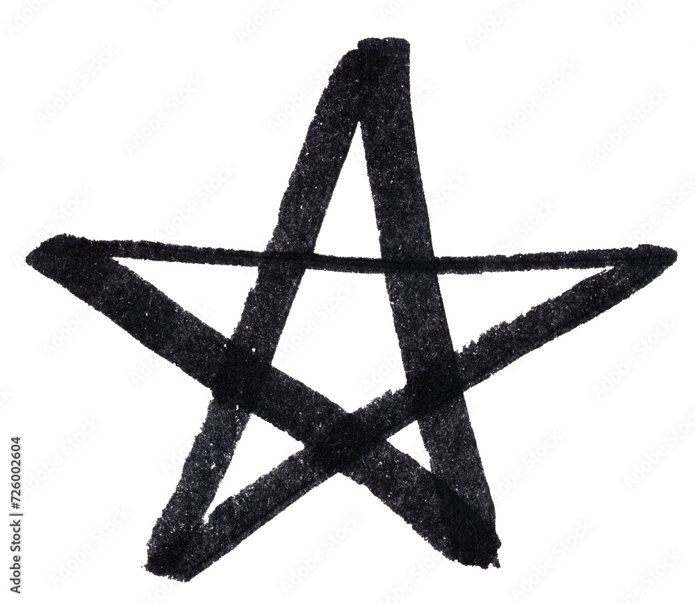 Εκτύπωση καμβά Star drawn with black felt-tip pen on isolated background