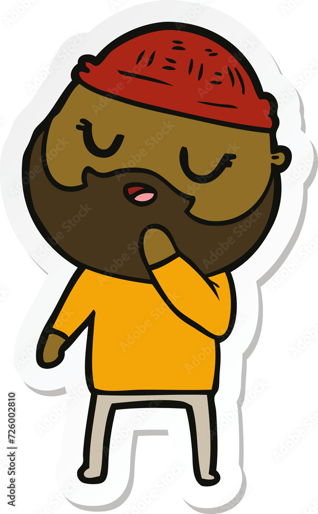 sticker of a cartoon man with beard sticker of a cartoon man with beard