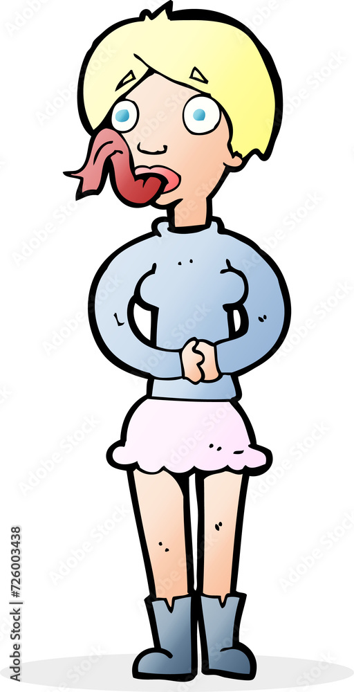 cartoon woman with snake tongue