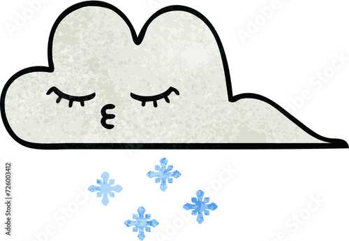 retro grunge texture cartoon snow cloud