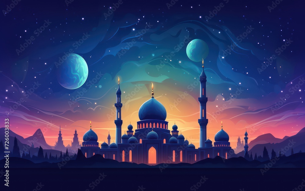 Flat ramadan kareem illustration