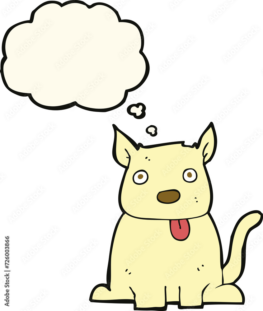 cartoon dog sticking out tongue with thought bubble cartoon dog sticking out tongue with thought bubble