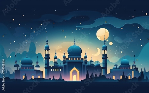 Flat ramadan kareem illustration © bagoesanggito