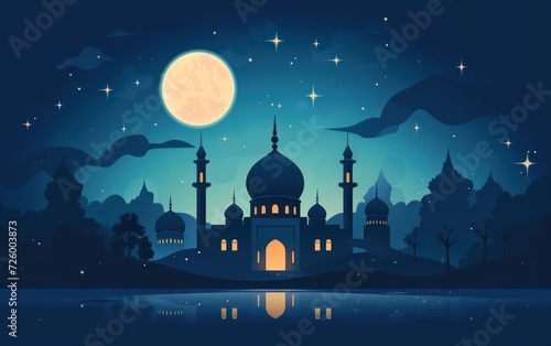 Fototapet Flat ramadan kareem illustration