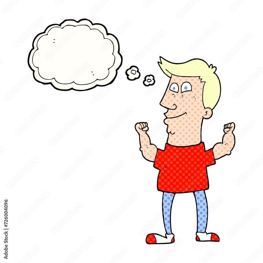 thought bubble cartoon celebrating man thought bubble cartoon celebrating man