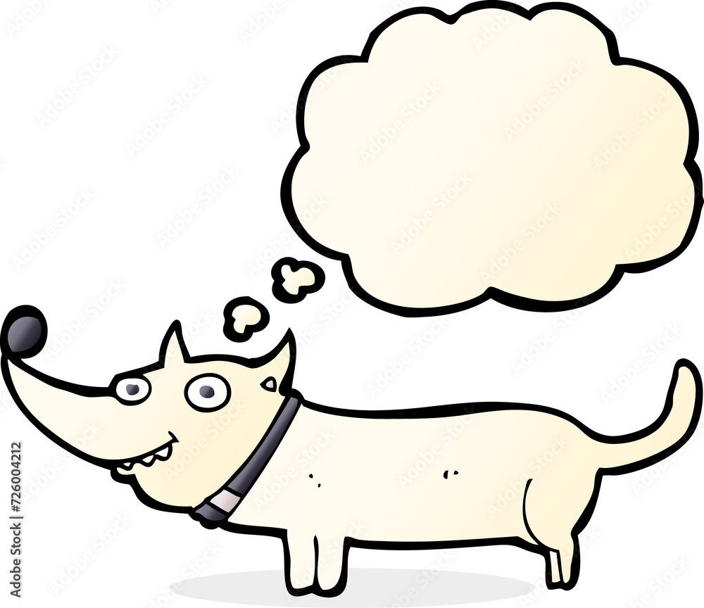 cartoon happy dog with thought bubble cartoon happy dog with thought bubble