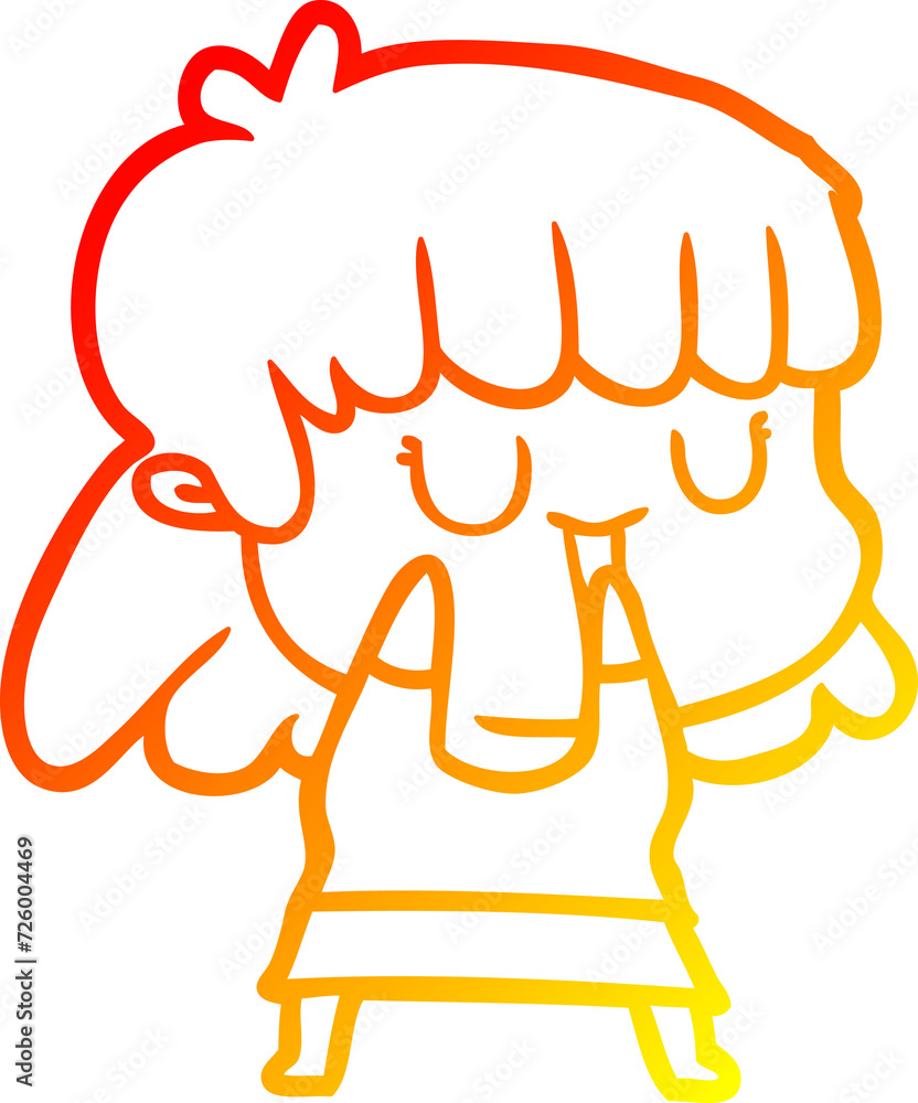 warm gradient line drawing cartoon woman laughing warm gradient line drawing cartoon woman laughing