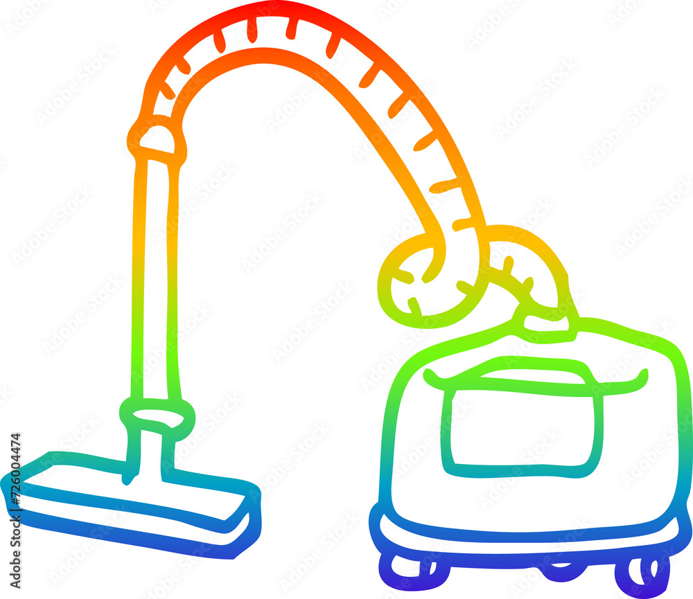 rainbow gradient line drawing cartoon vacuum hoover rainbow gradient line drawing cartoon vacuum hoover