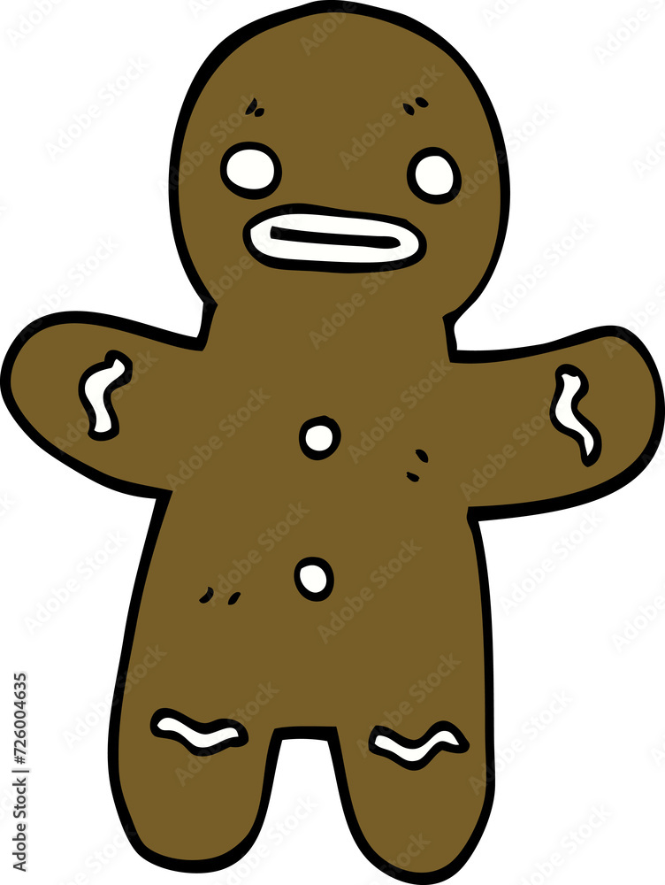 Obraz premium cartoon doodle gingerbread man