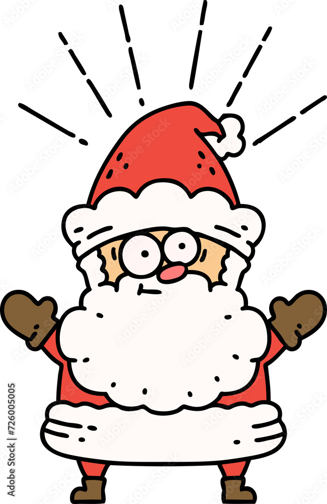 traditional tattoo style santa claus christmas character traditional tattoo style santa claus christmas character