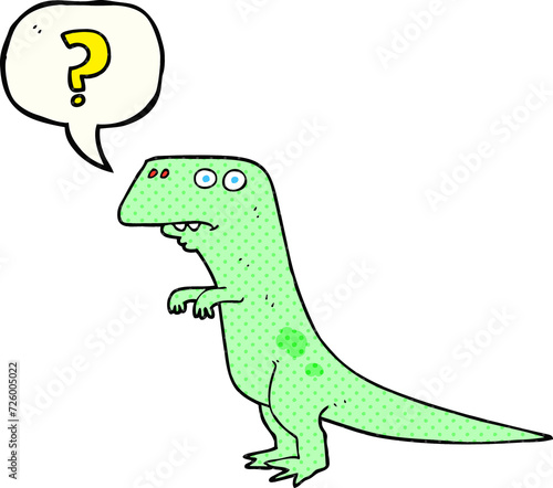 comic book speech bubble cartoon confused dinosaur