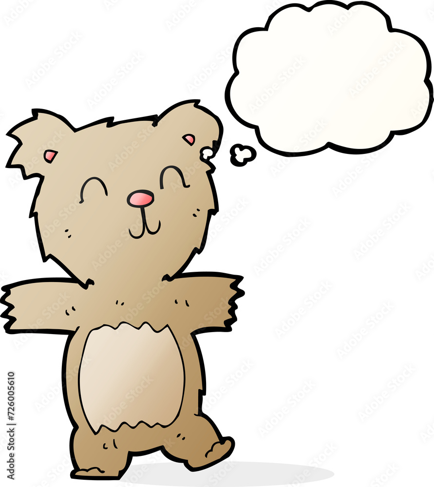 cartoon cute teddy bear with thought bubble cartoon cute teddy bear with thought bubble