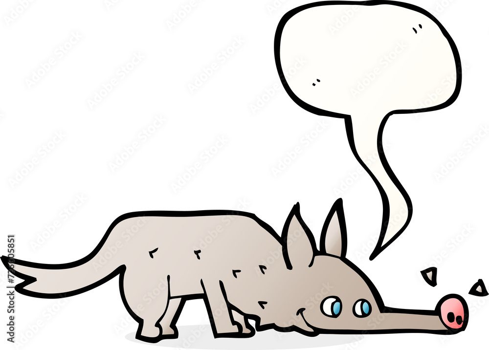 cartoon dog sniffing floor with speech bubble cartoon dog sniffing floor with speech bubble