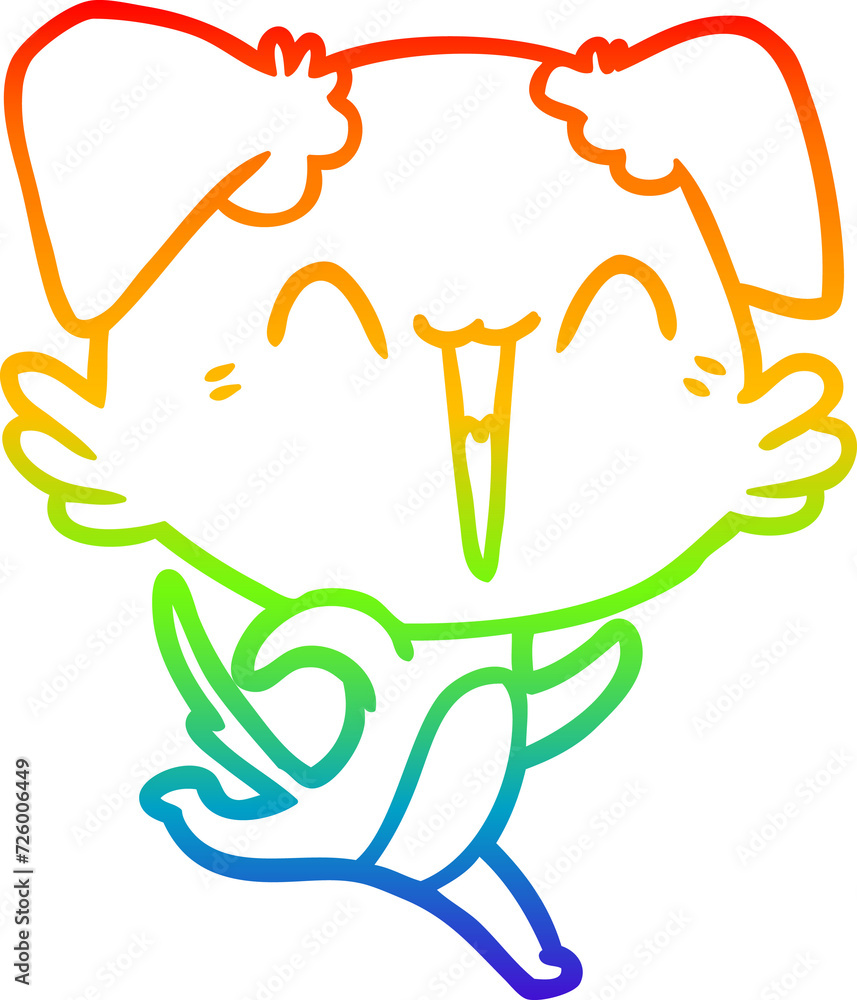 rainbow gradient line drawing happy little dog cartoon rainbow gradient line drawing happy little dog cartoon