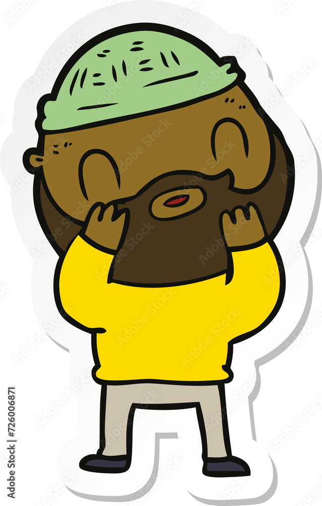 sticker of a cartoon bearded man sticker of a cartoon bearded man