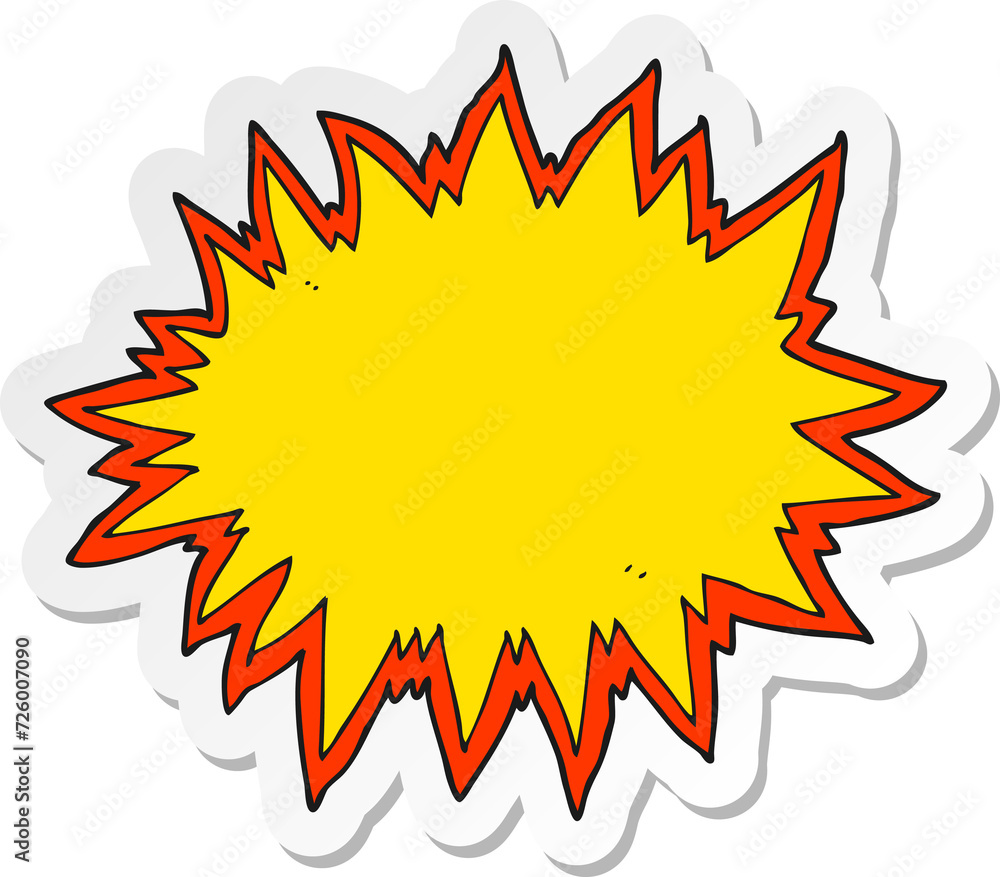 sticker of a cartoon explosion sign sticker of a cartoon explosion sign
