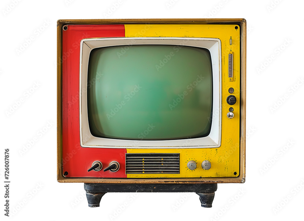 Old televison on transparent background