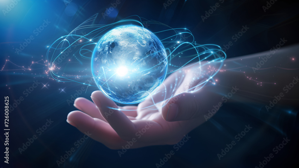 world connection globe in hands world connection globe in hands