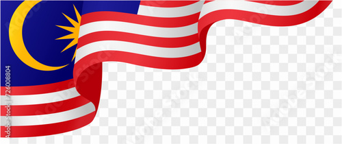 Malaysia  flag wave isolated on png or transparent background. vector illustration.