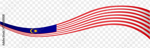Malaysia  flag wave isolated on png or transparent background. vector illustration.