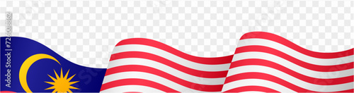 Malaysia  flag wave isolated on png or transparent background. vector illustration.