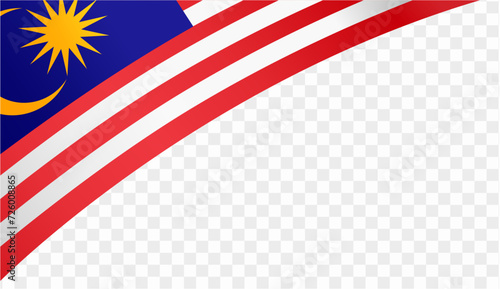 Malaysia  flag wave isolated on png or transparent background. vector illustration.