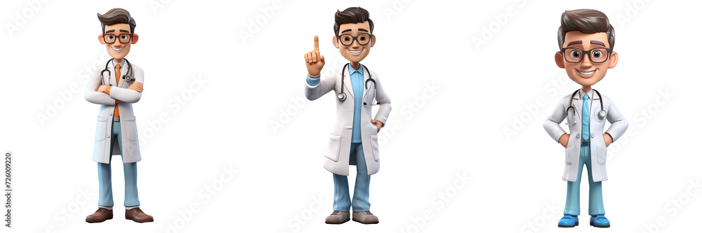 Cartoon doctor on a transparent background
