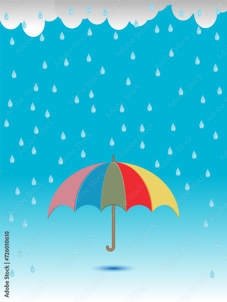 Cloud with Rain drop on umbrella Copyspace for text Cloud with Rain drop on umbrella Copyspace for text
