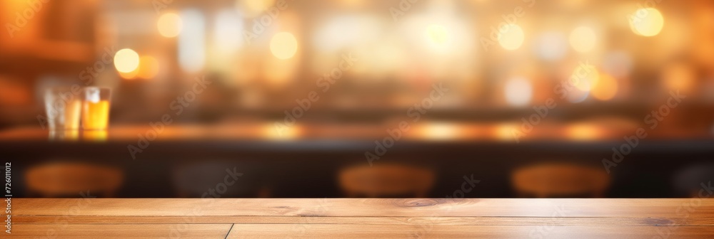 Blurry Background of Wooden Table Top