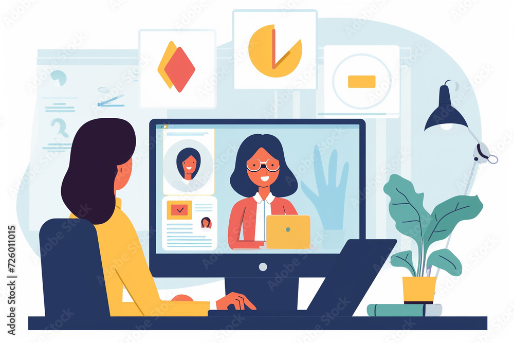 Video conference, webinar, online meeting concept, Generative Ai Video conference, webinar, online meeting concept, Generative Ai