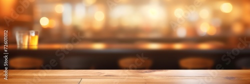Blurry Background of Wooden Table Top