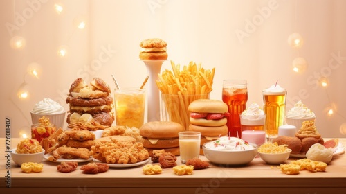 Assorted Food Spread on a Table