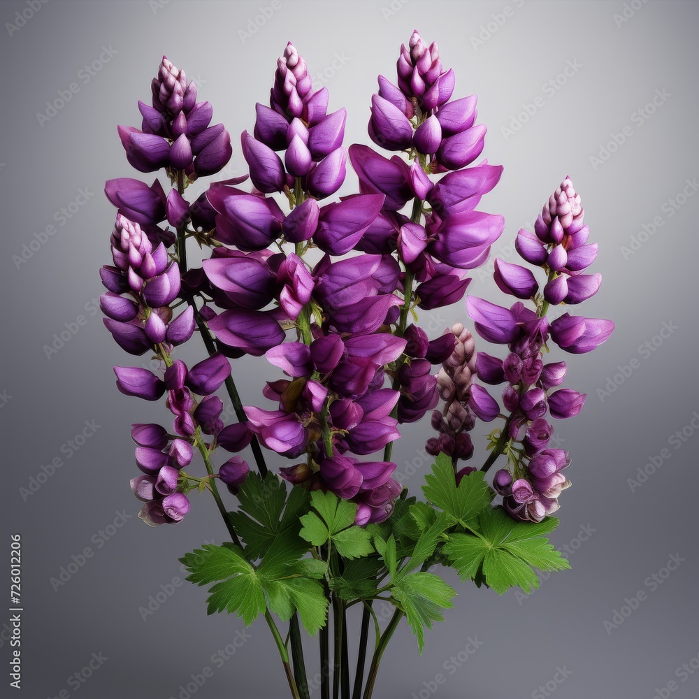 Purple Flowers in Vase on Table