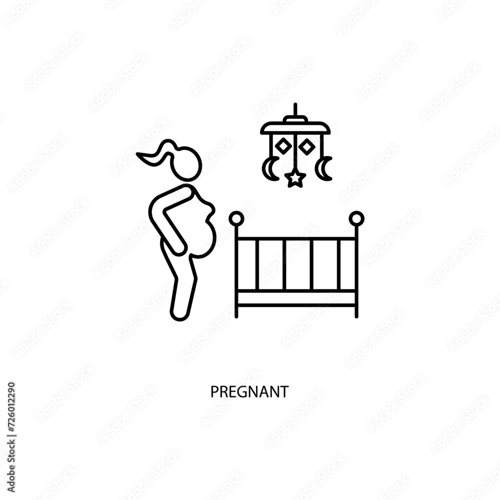 pregnant concept line icon. Simple element illustration. pregnant concept outline symbol design. pregnant concept line icon. Simple element illustration. pregnant concept outline symbol design.