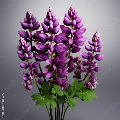 Purple Flowers in Vase on Table