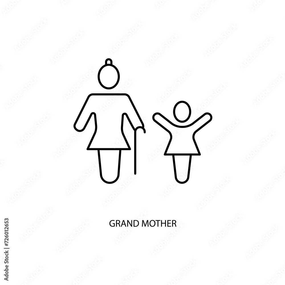 grand mother concept line icon. Simple element illustration.grand mother concept outline symbol design. grand mother concept line icon. Simple element illustration.grand mother concept outline symbol design.