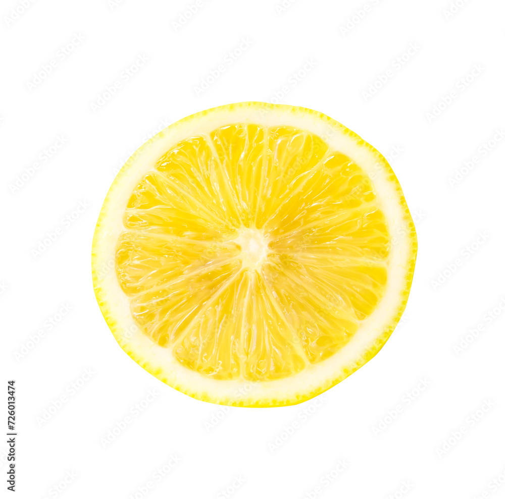 Top view of yellow lemon half isolated with clipping path in png file format Top view of yellow lemon half isolated with clipping path in png file format