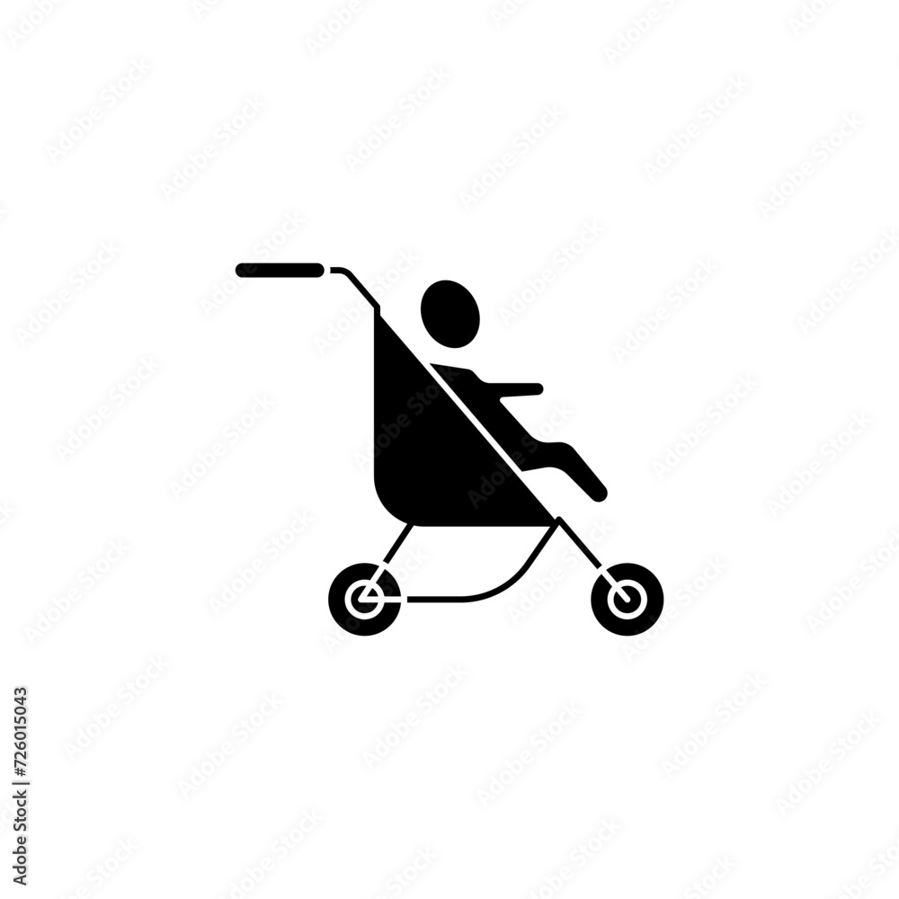 child in a stroller concept line icon. Simple element illustration. child in a stroller concept outline symbol design. child in a stroller concept line icon. Simple element illustration. child in a stroller concept outline symbol design.