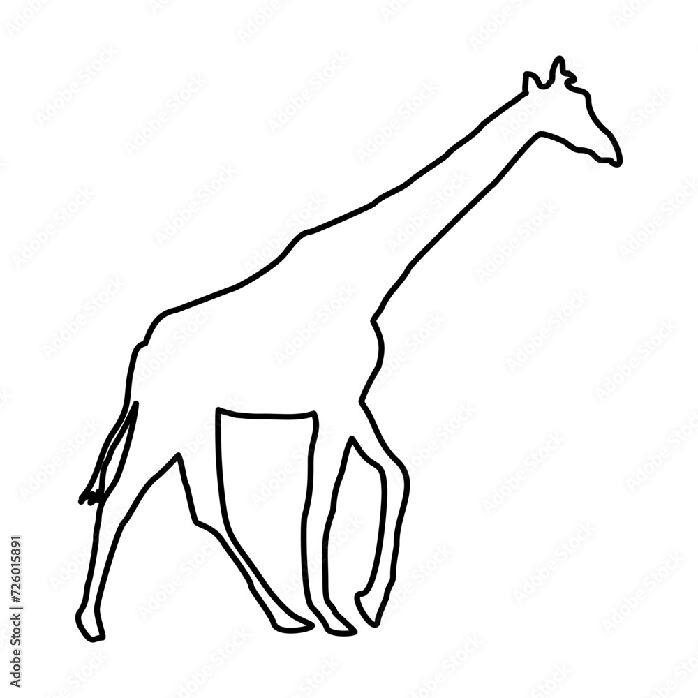 Giraffe Lines Style Icon Vector Giraffe Lines Style Icon Vector