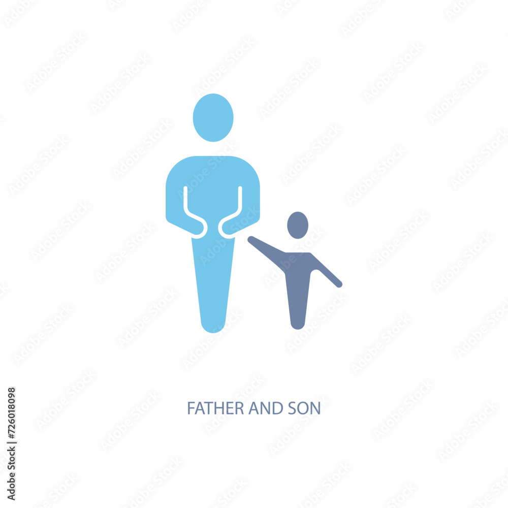 Fototapeta premium father and son concept line icon. Simple element illustration. father and son concept outline symbol design.