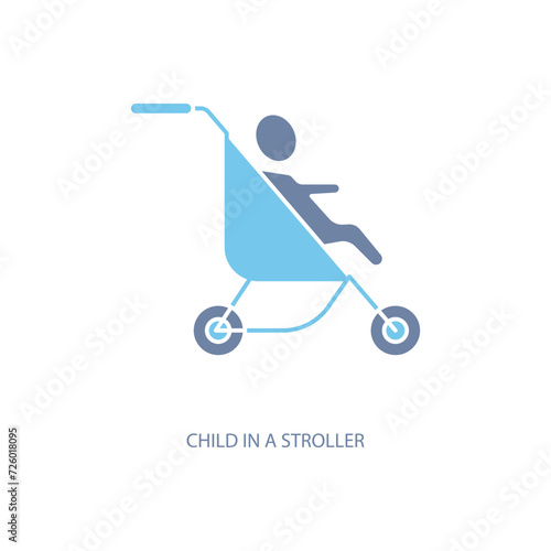 child in a stroller concept line icon. Simple element illustration. child in a stroller concept outline symbol design.