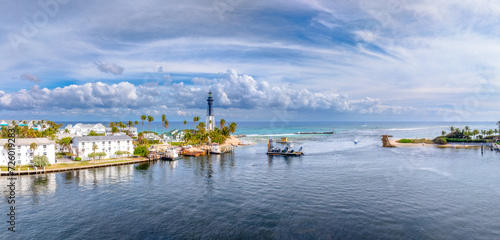 Drone view of Hillsboro Inlet, Florida