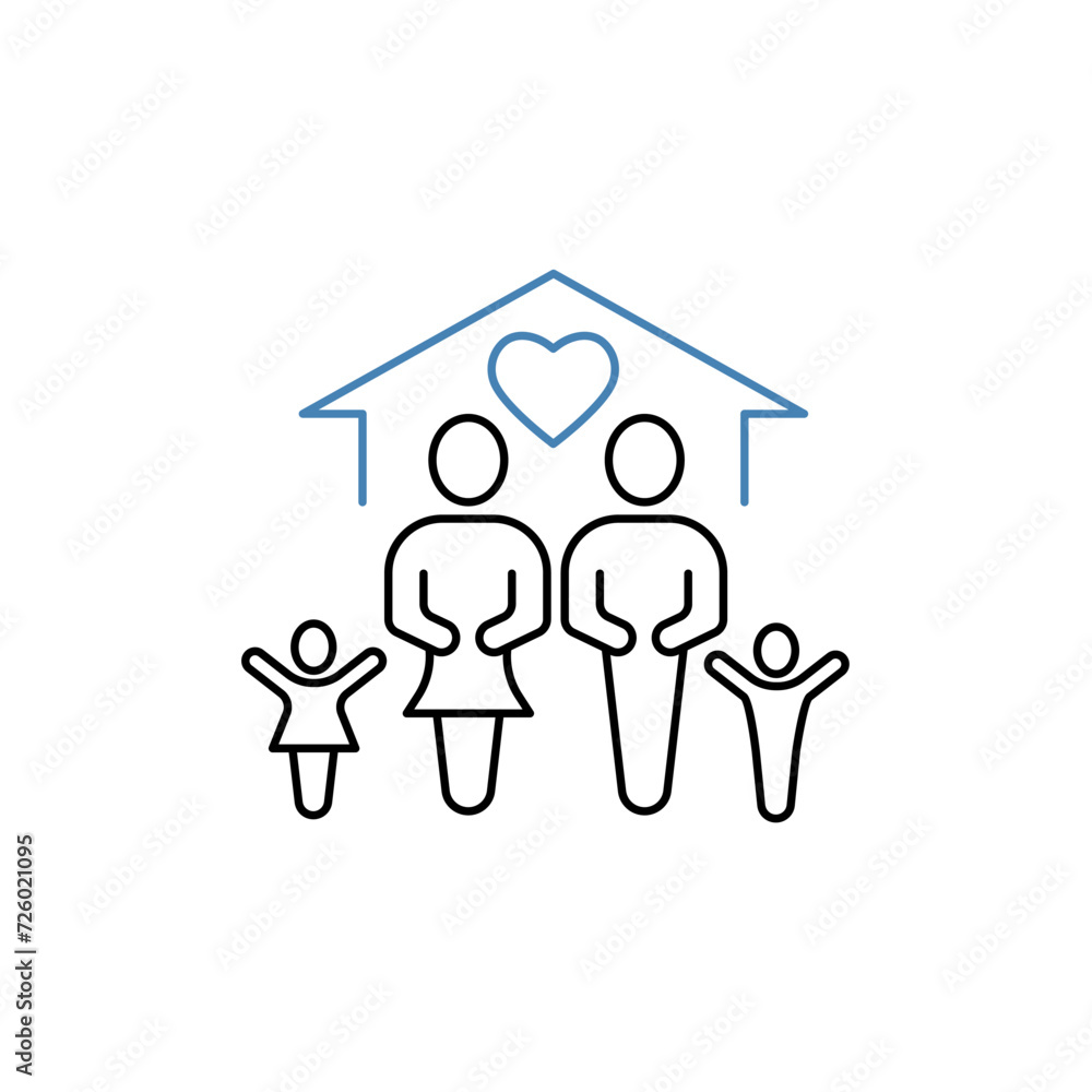 family home concept line icon. Simple element illustration.family home concept outline symbol design. family home concept line icon. Simple element illustration.family home concept outline symbol design.
