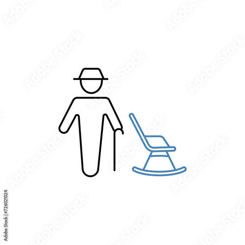 grand father concept line icon. Simple element illustration. grand father concept outline symbol design.