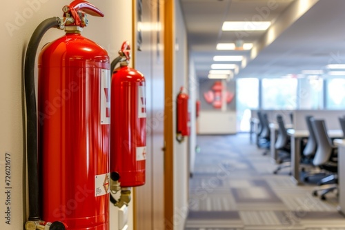 Wallpaper Mural Fire extinguishers in office hallway Torontodigital.ca